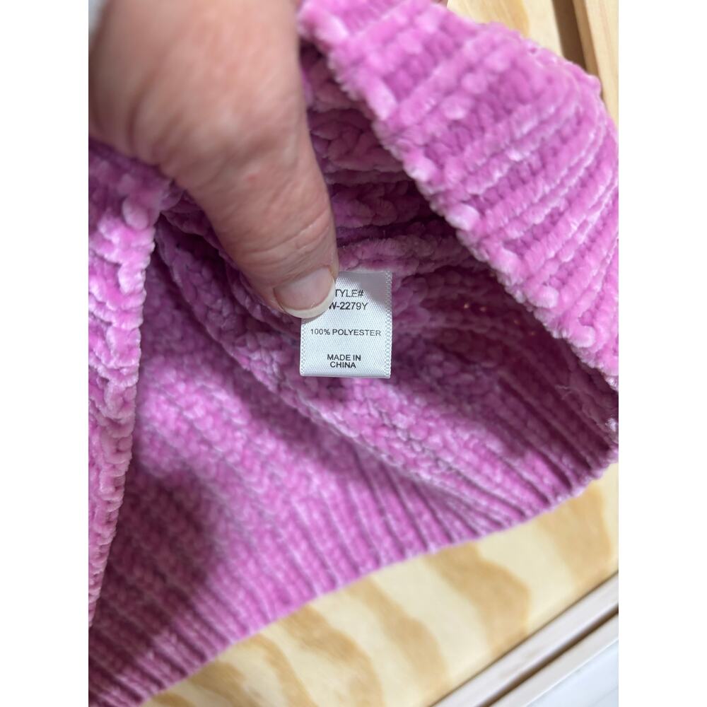 Zenana Pink‎ Chenille Turtleneck Sweater Women’s M Cropped Cozy Soft Knit - Picture 5 of 8
